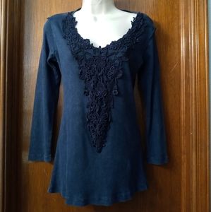 One World Women's Blouse Brand New Navy Blue Small